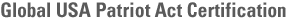 Global USA Patriot Act Certification