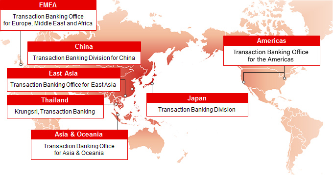 MUFG Bank Transaction Banking office around the world