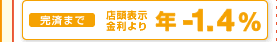 完済まで 店頭表示金利より 年-1.4％
