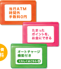 ���sATM���ԊO�萔��0�~�R���r�jATM�����p�萔��0�~ ���܂����|�C���g���A�����ɂł��� �I�[�g�`���[�W�@�\�t��