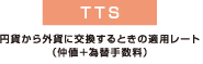 TTS 円貨から外貨に交換するときの適用レート(仲値+為替手数料)