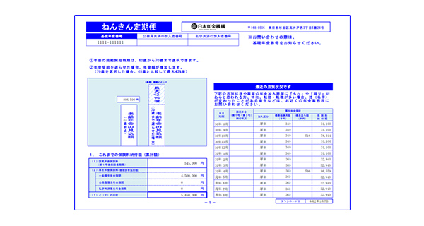 電子版『ねんきん定期便』