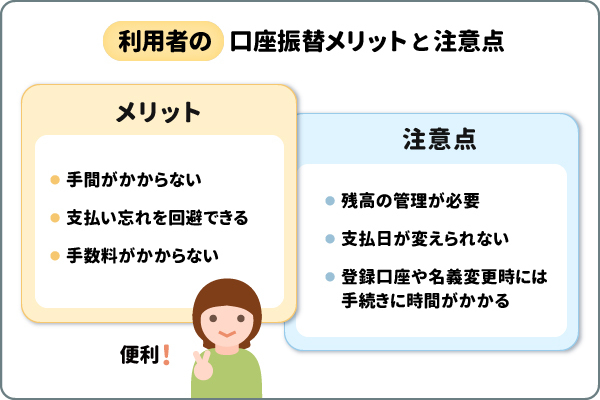 利用者の口座振替メリットと注意点