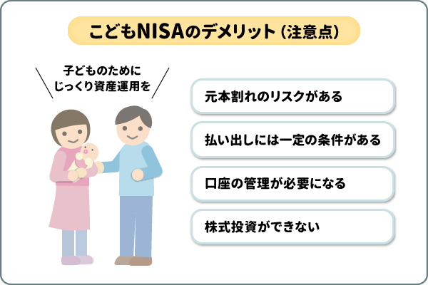 こどもNISAのデメリット（注意点）