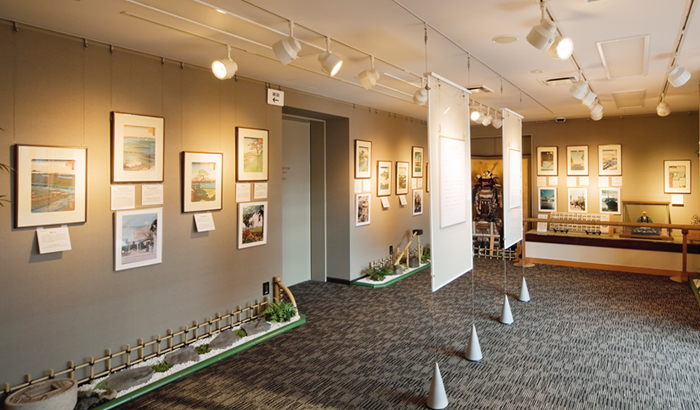 Area showcasing Utagawa Hiroshige's ukiyo-e prints