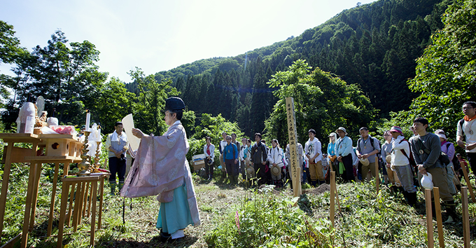 Ritual to pray for the safety of the project to the god of the forest.