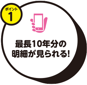 ポイント1最長10年分の詳細が見られる!