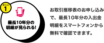 最長10年分の明細が見られる!