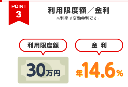 ③利用限度額/金利