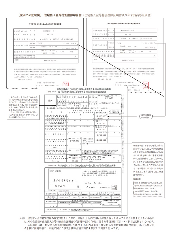 住宅ローンが連帯債務となっている場合の記入例