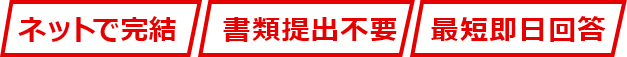 ネットで完結 書類提出不要 最短即日回答