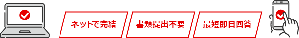 ネットで完結 書類提出不要 最短即日回答