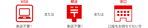 来店不要!お申し込みから最短8日(6営業日)来店不要!お申し込みから最短10日(8営業日)口座をお持ちでない方 ※日程についてはご相談となります