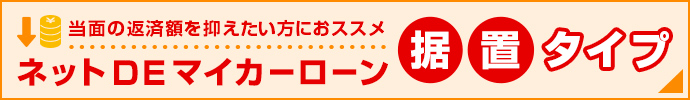 当面の返済額を抑えたい方におススメ ネットDEマイカーローン 据置タイプ