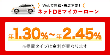 ネットDEマイカーローン　Webで完結・来店不要