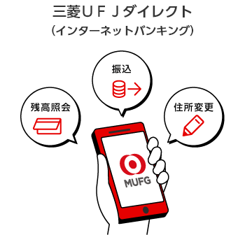 三菱UFJダイレクト（インターネットバンキング）　残高照会、振込、住所変更