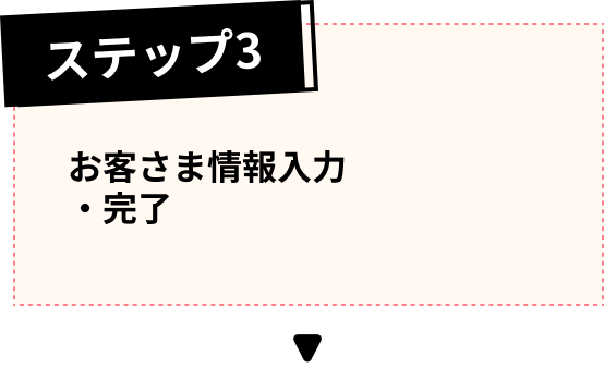 ステップ3 お客さま情報入力・完了