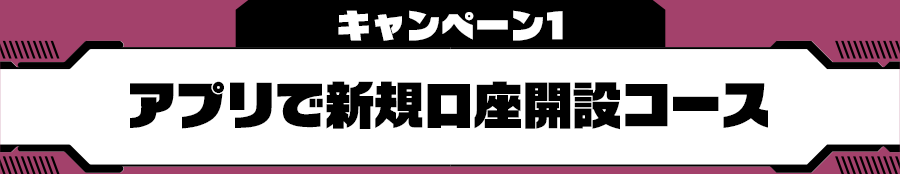 キャンペーン1 アプリで新規口座開設コース