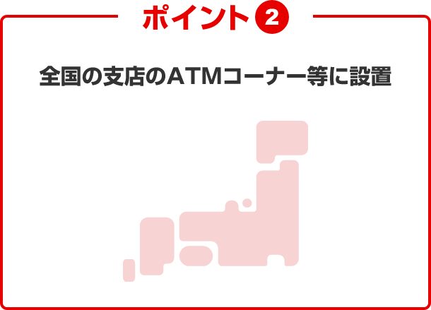 ポイント②全国の支店のATMコーナー等に設置