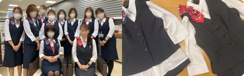 夏用制服を着用した紹介写真