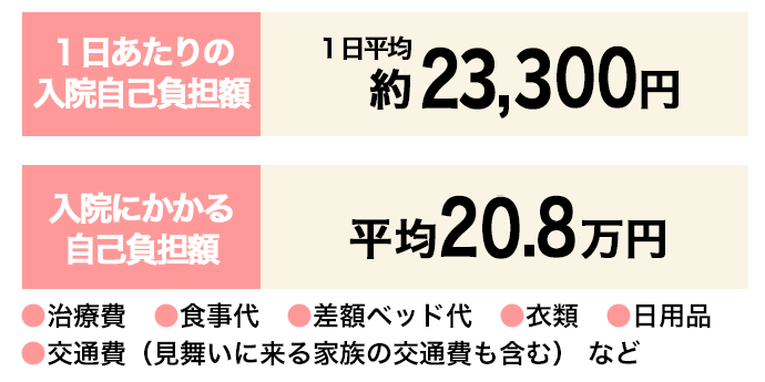 1日あたりの入院自己負担額 入院にかかる自己負担額