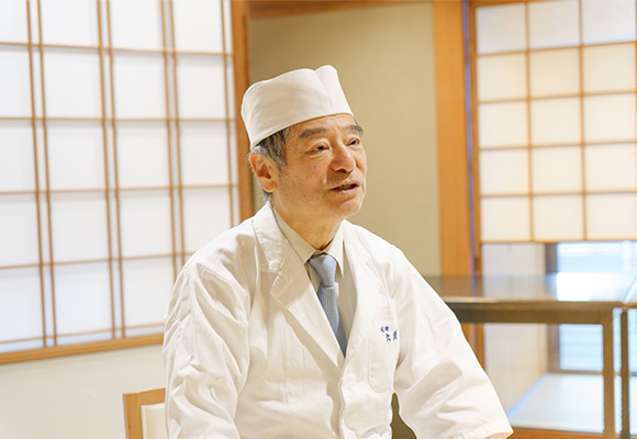 京都の代表的な料亭のひとつ、岡崎「京料理 六盛」三代目の堀場弘之さん