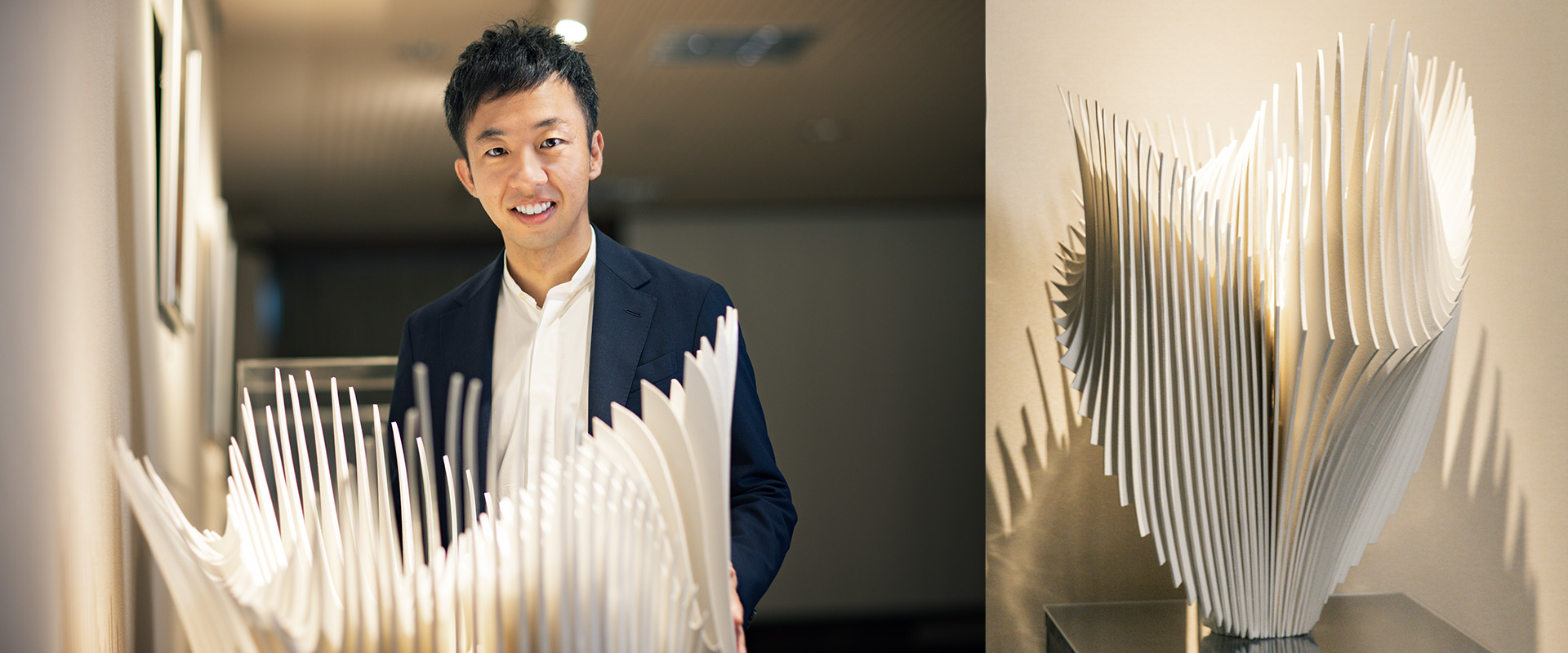 現在、金沢・大樋美術館に収蔵されている「Bone Flower」 繊細なフォルムが国内外で高い評価を受けている