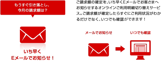 紙のご利用明細書より早くご請求内容をご確認いただけます。