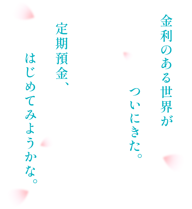 金利のある世界がついにきた。 定期預金、はじめてみようかな。