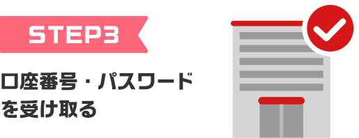 STEP3 口座番号・パスワードを受け取る