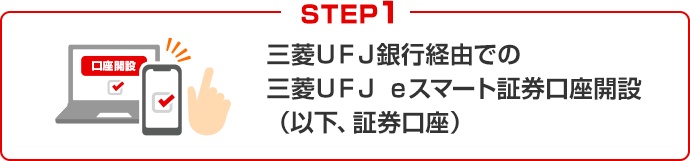 STEP1 三菱UFJ銀行経由での三菱UFJ eスマート証券口座開設(以下、証券口座)