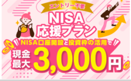 NISA応援プラン エントリー不要 NISA口座開設と投資枠の活用で現金最大3,000円