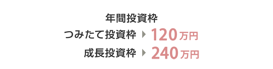 年間投資枠 つみたて投資枠120万円 成長投資枠240万円