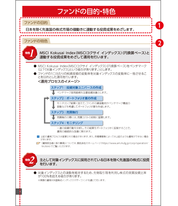 目論見書の例（イメージ）