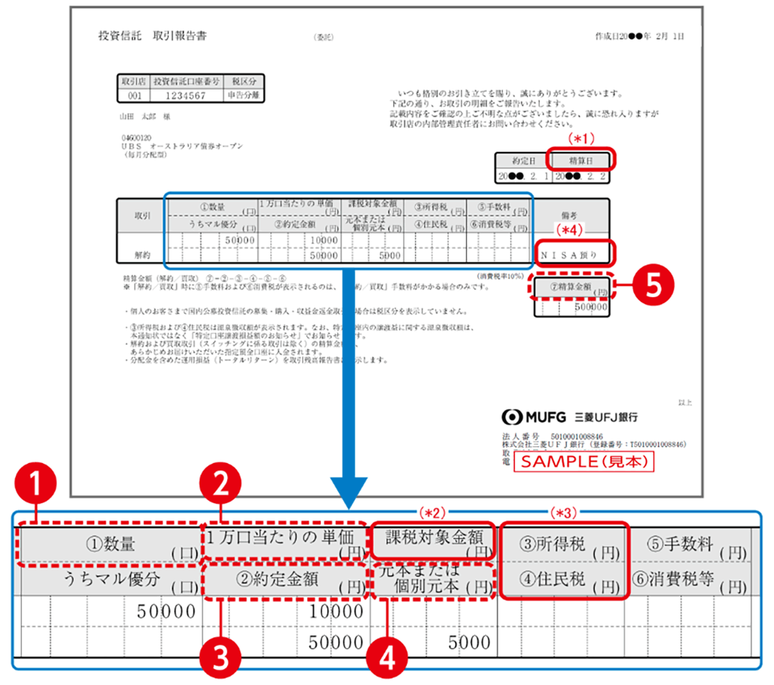 取引報告書