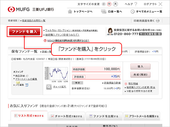 ファンド購入画面