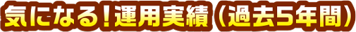 気になる！運用実績（過去5年間）