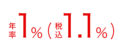 手数料は年率1%（税込1.1%）