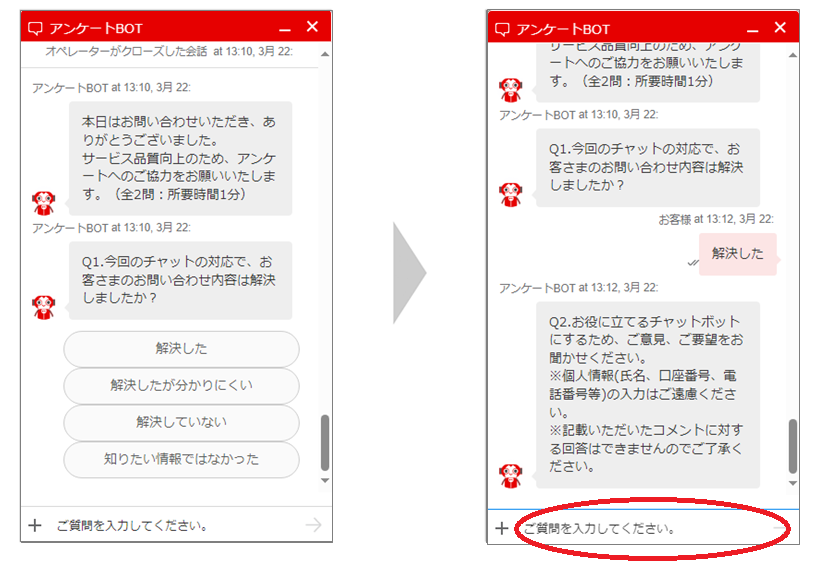 図:フリーコメントの入力・送信