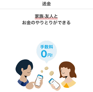 送金 家族・友人とお金のやりとりができる