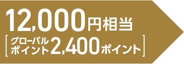 12,000円相当（グローバルポイント2,400ポイント）