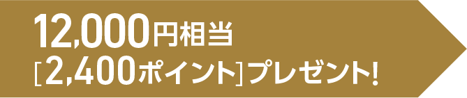 12,000円相当（グローバルポイント2,400ポイント）プレゼント！