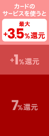 カードのサービスを使うと最大＋3.5％還元