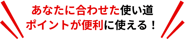 あなたに合わせた使い道ポイントが便利に使える！