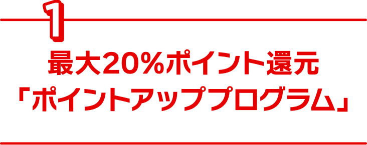 最大20%ポイント還元「ポイントアッププログラム」