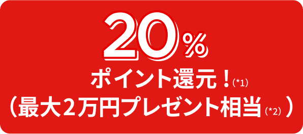 20%ポイント還元