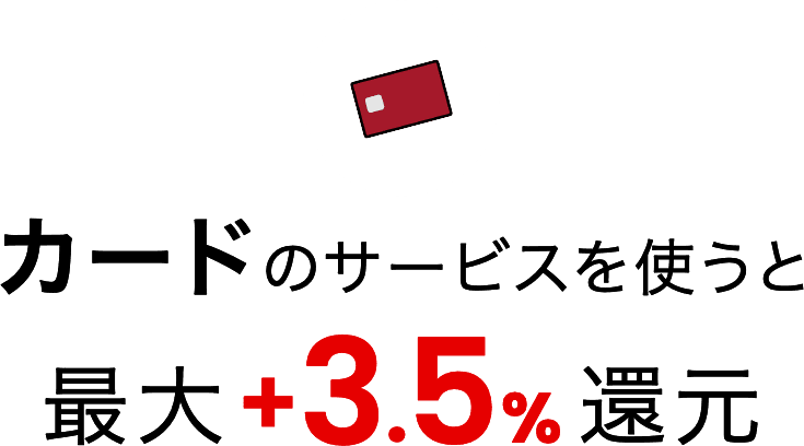カードのサービスを使うと最大+3.5%還元