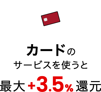 カードのサービスを使うと最大+3.5%還元