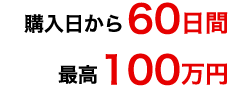 購入から60日間 最高100万円