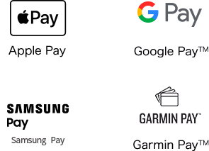 Apple Pay、Google Pay(TM)、Samsung Pay、Garmin Pay(TM)